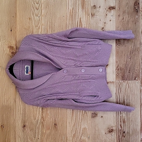 Anthropologie Pilcro Size Small Lavender Chunky Knit Cardigan Sweater - Picture 1 of 8